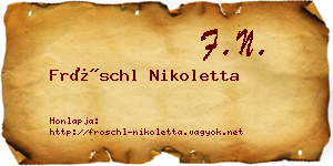 Fröschl Nikoletta névjegykártya
