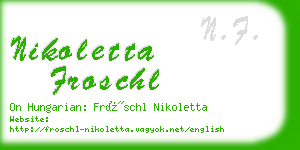 nikoletta froschl business card